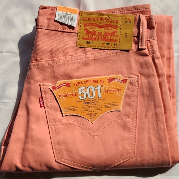 Levi's Other - Levi's 501 pink raw men's jeans